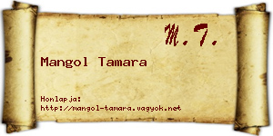 Mangol Tamara névjegykártya
